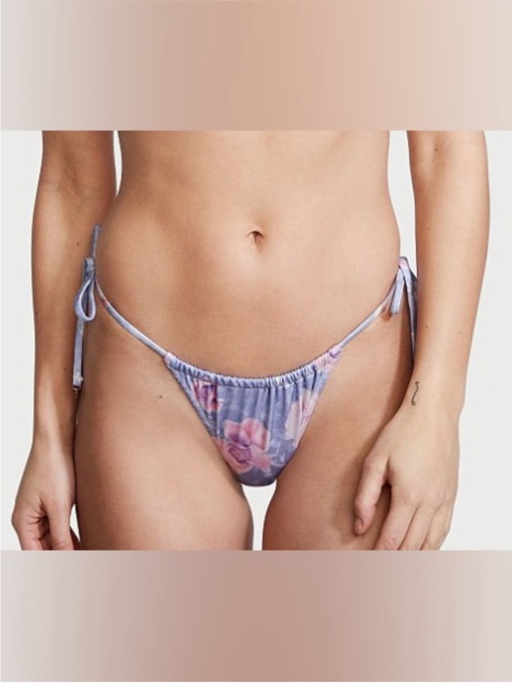 Victoria's Secret Lavender Floral Tie-Side Bikini Bottom